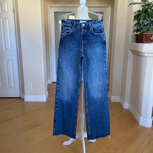 Zara Blue Wide Leg Women's Jeans - Picture 3 of 11
